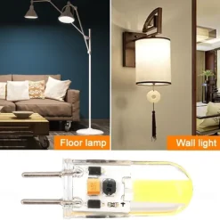 4pcs LED Bi-pin Lights GY6.35 Silica Gel Spotlight 5W 500 lm Light Bulb COB Energy Saving and Environmental Protection Crystal Chandelier Light Source Warm White White AC/DC12 V