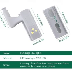 10PCS LED Cabinet Light LED Inner Hinge Lamp Closet Light Battery Wireless Lamp Universal Wardrobe Cupboard Sensor Lighting
