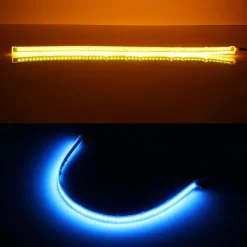 2pcs LED DRL Car Light Daytime Running Strip Light Flexible Waterproof Auto Headlights Brake Flow Tube Light Turn Signal White Yellow Blue 12V 30/45/60cm with Driver