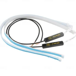 2pcs LED DRL Car Light Daytime Running Strip Light Flexible Waterproof Auto Headlights Brake Flow Tube Light Turn Signal White Yellow Blue 12V 30/45/60cm with Driver
