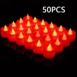 24/50pcs LED Electronic Candle Lamp, Round White Shell Nightlight, Small LED Light, For Valentine's Day, Christmas, Various Holiday Decoration