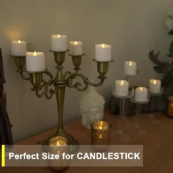 12pcs LED Flameless Timer Candles Long Lasting Battery Operated Tea Lights for Christmas Halloween Wedding Table Decorations Warm White