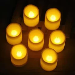 12pcs LED Flameless Timer Candles Long Lasting Battery Operated Tea Lights for Christmas Halloween Wedding Table Decorations Warm White