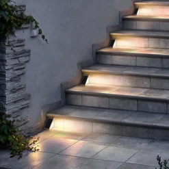 2pcs LED Groud Lights Solar Step Lights Outdoor Stair Lights LED Lens Design Super Bright IP67 Waterproof Anti-theft Stair Light Decor Lighting For Garden Deck Garden Lamp