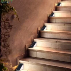 2pcs LED Groud Lights Solar Step Lights Outdoor Stair Lights LED Lens Design Super Bright IP67 Waterproof Anti-theft Stair Light Decor Lighting For Garden Deck Garden Lamp