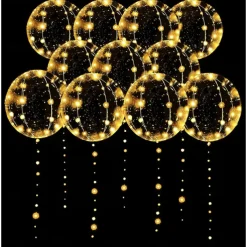 10PCS LED Light up Balloon LED String Lights 16” Colorful Luminous Prom Decorations Balloons Lights for Wedding, Party, Birthday & Room Decor