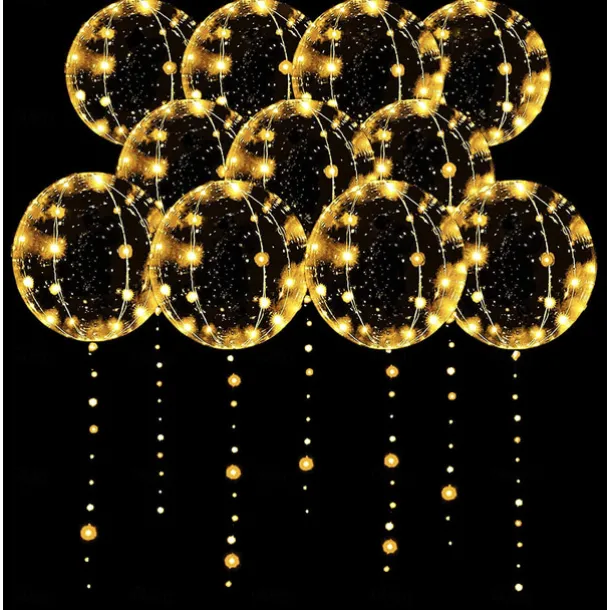 10PCS LED Light up Balloon LED String Lights 16” Colorful Luminous Prom Decorations Balloons Lights for Wedding, Party, Birthday & Room Decor