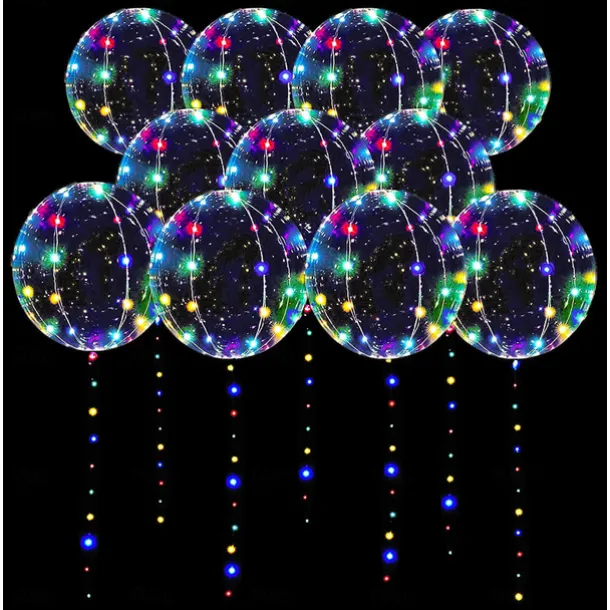 10PCS LED Light up Balloon LED String Lights 16” Colorful Luminous Prom Decorations Balloons Lights for Wedding, Party, Birthday & Room Decor