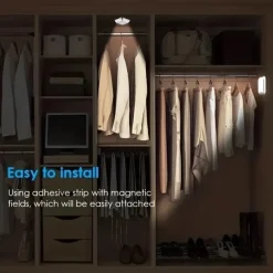 3pcs LED Motion Sensor Night Light Set, 6LED Closet Cabinet Sensor Light Automatic Infrared Activated Battery Powered for Novelty Place Closet, Cabinet, Stair, Bedroom, Corridor, Toilet, Wardrobe