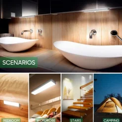 2pcs 10LED PIR Motion Sensor Night Lamp USB Charging Human Body Automatic Sensing Night Light Cabinet Wardrobe Wall Light Stair Bedroom Lighting Smart Light Sensing Night Light