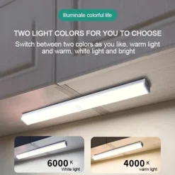 2pcs 10LED PIR Motion Sensor Night Lamp USB Charging Human Body Automatic Sensing Night Light Cabinet Wardrobe Wall Light Stair Bedroom Lighting Smart Light Sensing Night Light