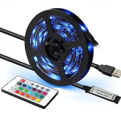 1pcs LED Strip Light USB 5050SMD DC5V Flexible LED Lamp Tape RGB 0.5M TV Desktop Screen BackLight Diode Tape with 24K Remote
