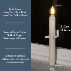 6pcs LED Taper Candles Flame Led Electronic Candle Warm Yellow Light with Suction Cups for Christmas Holidays New Year Window Fireplace Decoration for Halloween