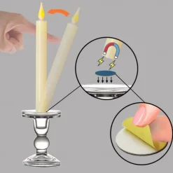 6pcs LED Taper Candles Flame Led Electronic Candle Warm Yellow Light with Suction Cups for Christmas Holidays New Year Window Fireplace Decoration for Halloween