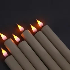 6pcs LED Taper Candles Flame Led Electronic Candle Warm Yellow Light with Suction Cups for Christmas Holidays New Year Window Fireplace Decoration for Halloween