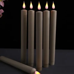 6pcs LED Taper Candles Flame Led Electronic Candle Warm Yellow Light with Suction Cups for Christmas Holidays New Year Window Fireplace Decoration for Halloween