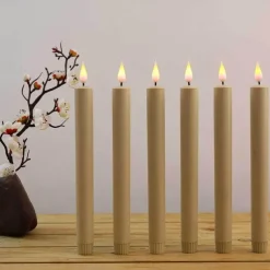 6pcs LED Taper Candles Flame Led Electronic Candle Warm Yellow Light with Suction Cups for Christmas Holidays New Year Window Fireplace Decoration for Halloween