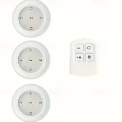 3pcs LED Touch Light Kit, LED Cabinet Light Wireless & Dimmable Warmwhite White for Bedrooms, Kitchens, Hallways