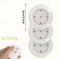 3pcs LED Touch Light Kit, LED Cabinet Light Wireless & Dimmable Warmwhite White for Bedrooms, Kitchens, Hallways