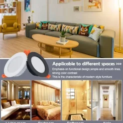 2Pcs LED Waterproof Downlight Dimmable Kitchen 220V Bathroom Toilet Eaves White Ceiling Lamp Spot Light