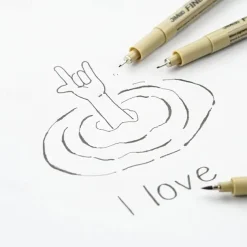 12Pcs Line Markers Plastic Drawing Pens Fine Point Line Painting Pens Compatible Writing Painting 005 01 02 03 04 05 08 Brush Different Tip Black Fineliner Sketching Pen