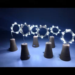 10PCS 2M LED Solar Bottle Stopper Cork String Lights, 20 LEDs Copper Wire Fairy Lights for Christmas Outdoor Garden Decoration, Weddings and Parties