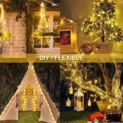2pcs 20M LED String Lights, USB Fairy String Lights 400 LEDs Warm White, White, Blue Outdoor for Christmas Flexible Decoration
