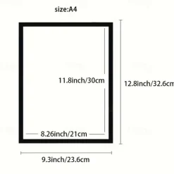 10pcs Magnetic Picture Frame A4 Poster Cover Photo Frame Reusable Golden/Silvery/Black Display Rack Hanger For Wall Decor