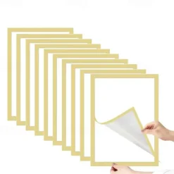 10pcs Magnetic Picture Frame A4 Poster Cover Photo Frame Reusable Golden/Silvery/Black Display Rack Hanger For Wall Decor