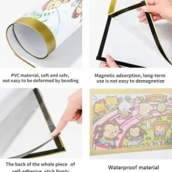 10pcs Magnetic Picture Frame A4 Poster Cover Photo Frame Reusable Golden/Silvery/Black Display Rack Hanger For Wall Decor