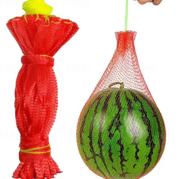 100pcs Melon Hammock Watermelon Nets Heavy Duty Watermelon Net for Garden Melon Net for Trellis Vertical Garden Growing Honeydew Melon Nets with Drawstring