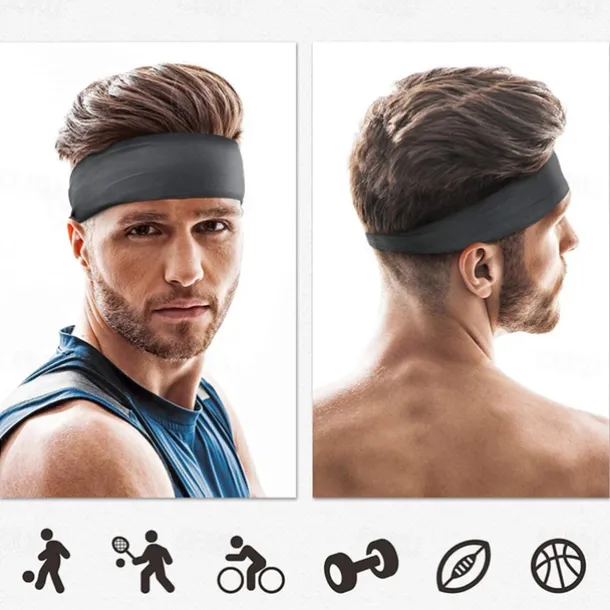 4PCS Men's Sports Headband Sweatband Sports Workout Track and Field Headband Elastic Moisture-wicking Unisex Headband Headband