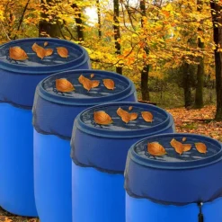 2Pcs Mesh Cover for Rain Barrels with Drawstring Water Collection Buckets Tank Protector Screen for Preventing Fallen Leaves in Outdoor Garden Eaves