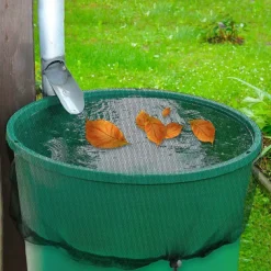 2Pcs Mesh Cover for Rain Barrels with Drawstring Water Collection Buckets Tank Protector Screen for Preventing Fallen Leaves in Outdoor Garden Eaves