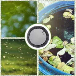 2Pcs Mesh Cover for Rain Barrels with Drawstring Water Collection Buckets Tank Protector Screen for Preventing Fallen Leaves in Outdoor Garden Eaves