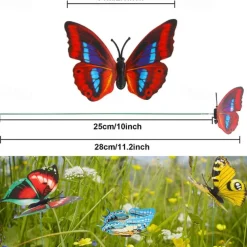 20pcs Metal Wire Butterfly Plant Stakes Garden Decor Butterfly Stakes Outdoor Yard Planter Flower Pot Bed Yard Garden Lawn Decor