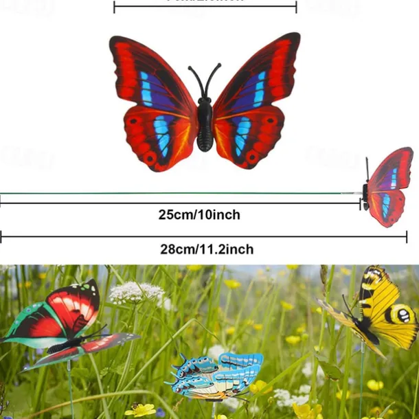 20pcs Metal Wire Butterfly Plant Stakes Garden Decor Butterfly Stakes Outdoor Yard Planter Flower Pot Bed Yard Garden Lawn Decor