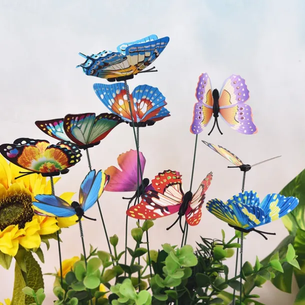 20pcs Metal Wire Butterfly Plant Stakes Garden Decor Butterfly Stakes Outdoor Yard Planter Flower Pot Bed Yard Garden Lawn Decor