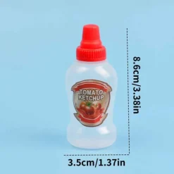 4pcs Mini Condiment Squeeze Bottles 40ml Honey/Ketchup/Soy Sauce/Salad Dressing Dispensers Lunchbox Squeezable Containers Jars