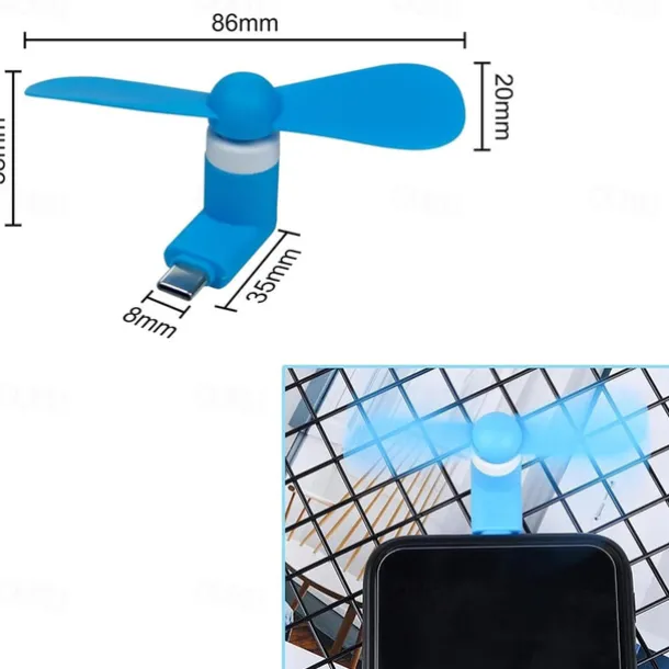 5PCS Mini Portable Type-C Phone Fan – USB Charging Handheld Cooling Fan for Android Mobile Phones