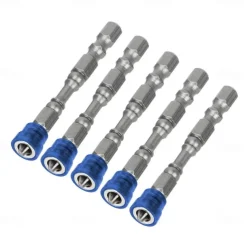 5PCS 65mm Anti-Slip Electric Magnetic Nut Driver Set 1/4 Inch Hex Shank S2 PH2 Magnetic Phillips Cross Screw Screwdriver Bits Set Electric Power Driver Bit Set Gift for Machinist