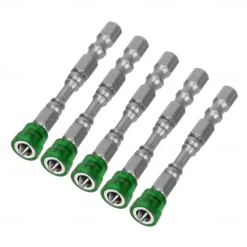 5PCS 65mm Anti-Slip Electric Magnetic Nut Driver Set 1/4 Inch Hex Shank S2 PH2 Magnetic Phillips Cross Screw Screwdriver Bits Set Electric Power Driver Bit Set Gift for Machinist
