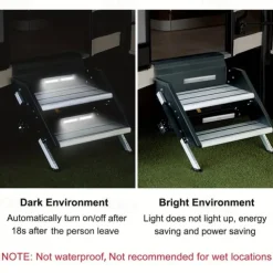 2pcs Motion Activated RV Step Lights, 10 LED Battery Operated Motorhome Motion Sensor Light Strip, Magnetic Night Light Bar Indoor and Outdoor for Motorhome Travel, Trailers, Camper