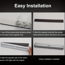 2pcs Motion Activated RV Step Lights, 10 LED Battery Operated Motorhome Motion Sensor Light Strip, Magnetic Night Light Bar Indoor and Outdoor for Motorhome Travel, Trailers, Camper