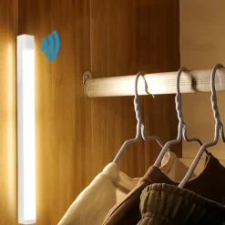 6PCS Motion Sensor LED Cabinet Lights - USB Rechargeable Night Reading Lights for Wardrobe, Kitchen, Stairs & Bookshelves 20/30cm