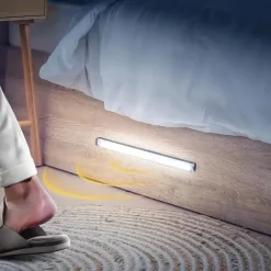 6PCS Motion Sensor LED Cabinet Lights - USB Rechargeable Night Reading Lights for Wardrobe, Kitchen, Stairs & Bookshelves 20/30cm