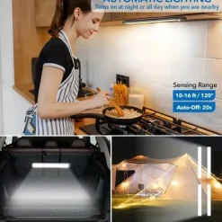 6PCS Motion Sensor LED Cabinet Lights - USB Rechargeable Night Reading Lights for Wardrobe, Kitchen, Stairs & Bookshelves 20/30cm