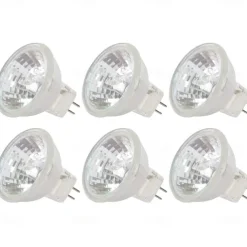 6pcs MR11 Halogen Bulbs 12V 20W Dimmable Spotlight Warm White Light
