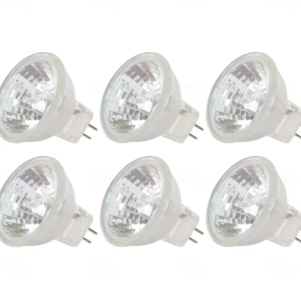6pcs MR11 Halogen Bulbs 12V 20W Dimmable Spotlight Warm White Light