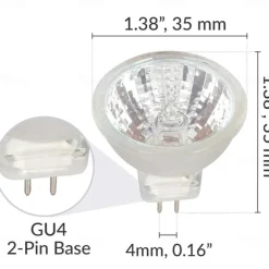 6pcs MR11 Halogen Bulbs 12V 20W Dimmable Spotlight Warm White Light